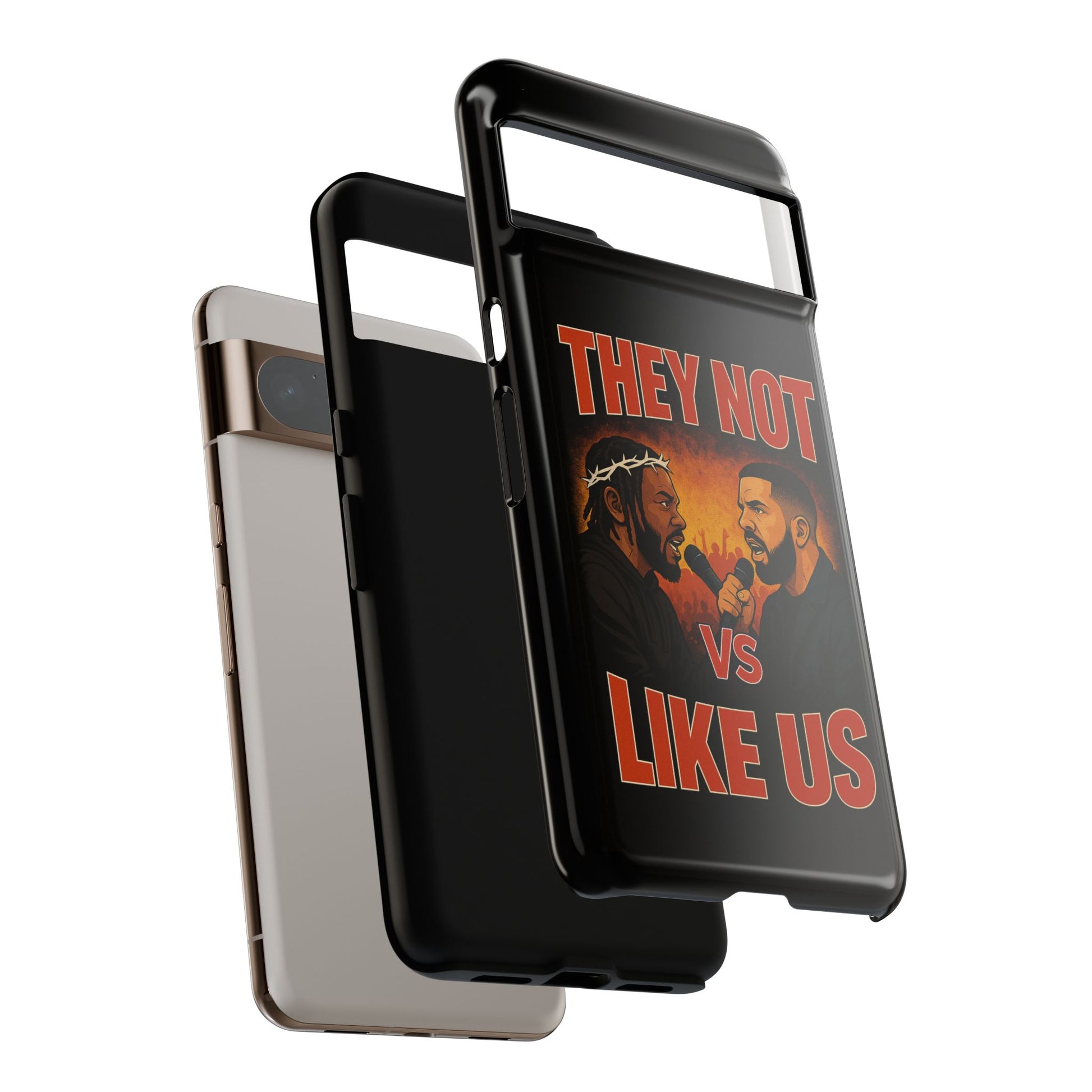 "Tough phone case, durable iPhone cover with funny design, perfect gift for Drake fans.