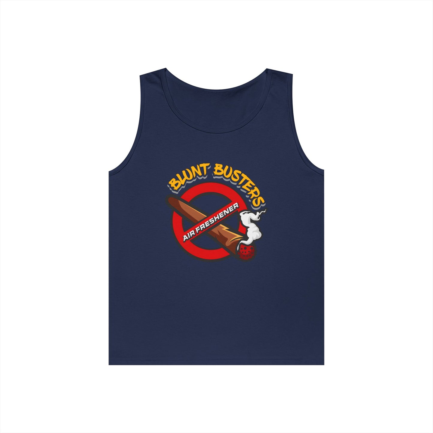 "Blunt Busters unisex heavy cotton tank top, fun summer tee for parties, festivals, and casual wear."