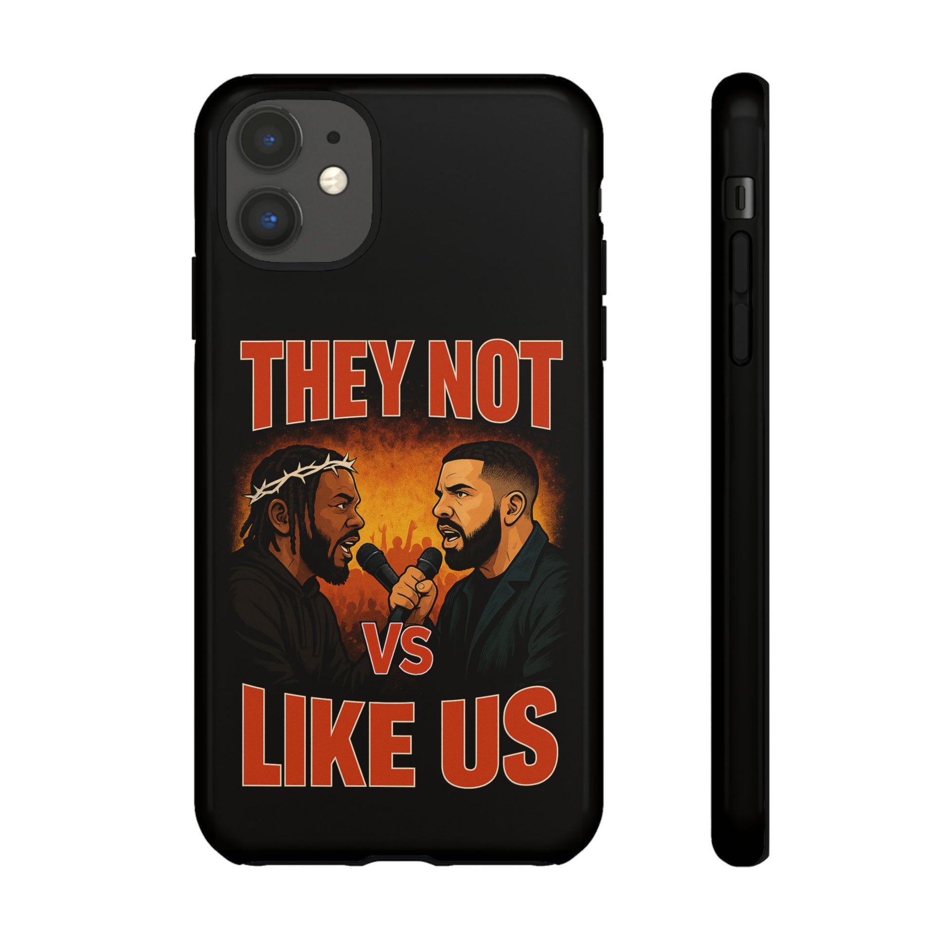 "Tough phone case, durable iPhone cover with funny design, perfect gift for Drake fans.