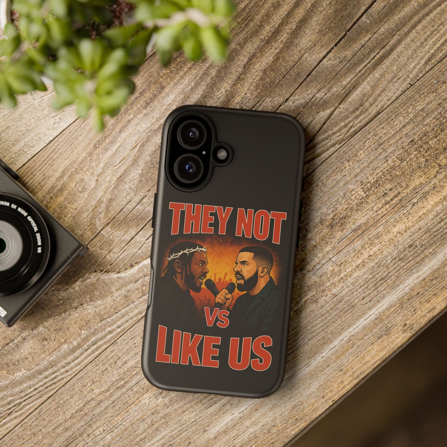 "Tough phone case, durable iPhone cover with funny design, perfect gift for Drake fans.