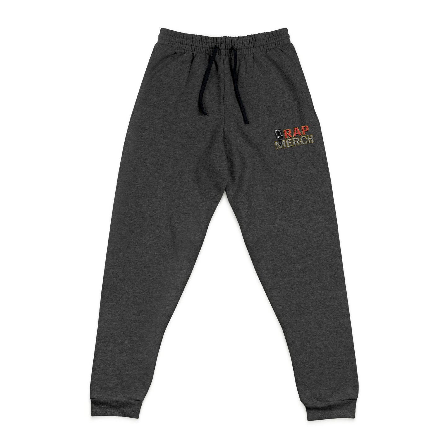 Embroidered Retro Flame Gold Trim Rap Merch Logo Joggers