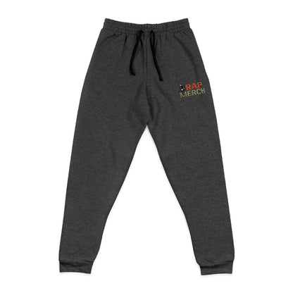Embroidered Retro Flame Gold Trim Rap Merch Logo Joggers