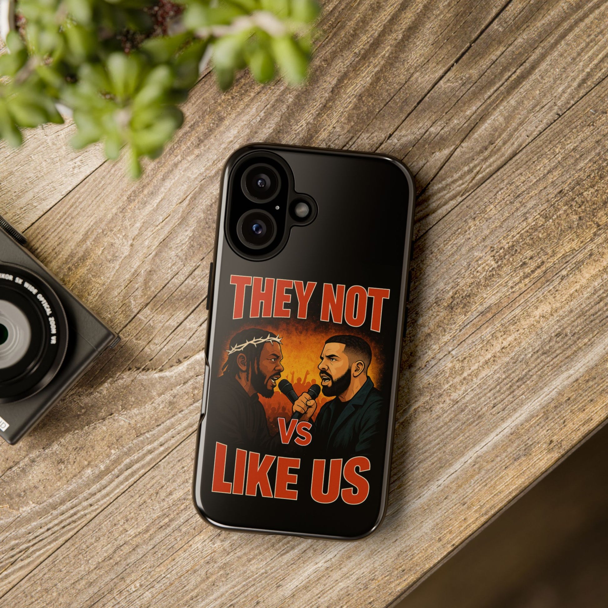 "Tough phone case, durable iPhone cover with funny design, perfect gift for Drake fans.