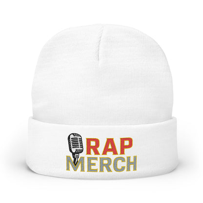 Rap Merch Embroidered Knit Beanie, Hip Hop Accessory, Music Lover Gift, Streetwear Fashion, Winter Warmth, Trendy Headwear