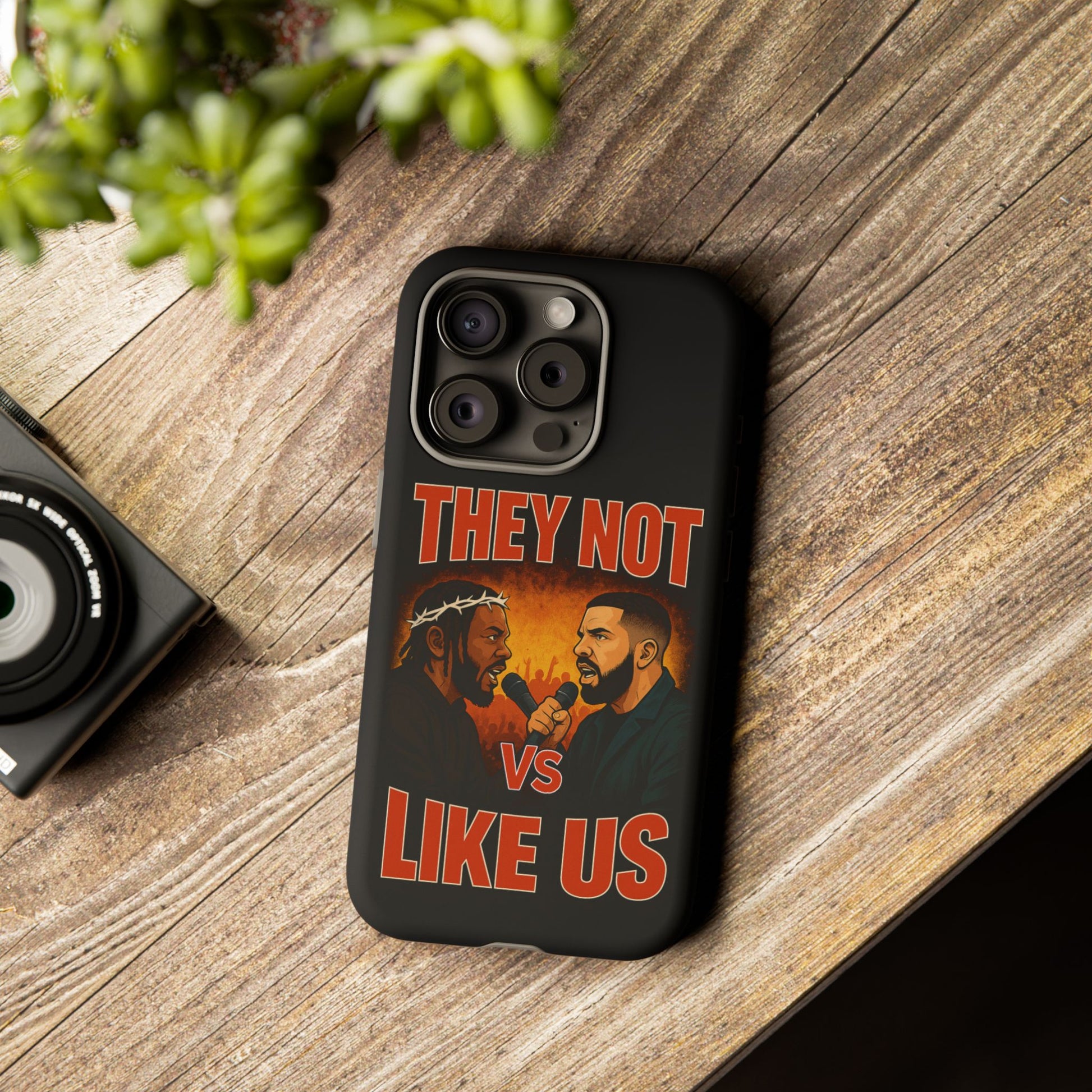 "Tough phone case, durable iPhone cover with funny design, perfect gift for Drake fans.