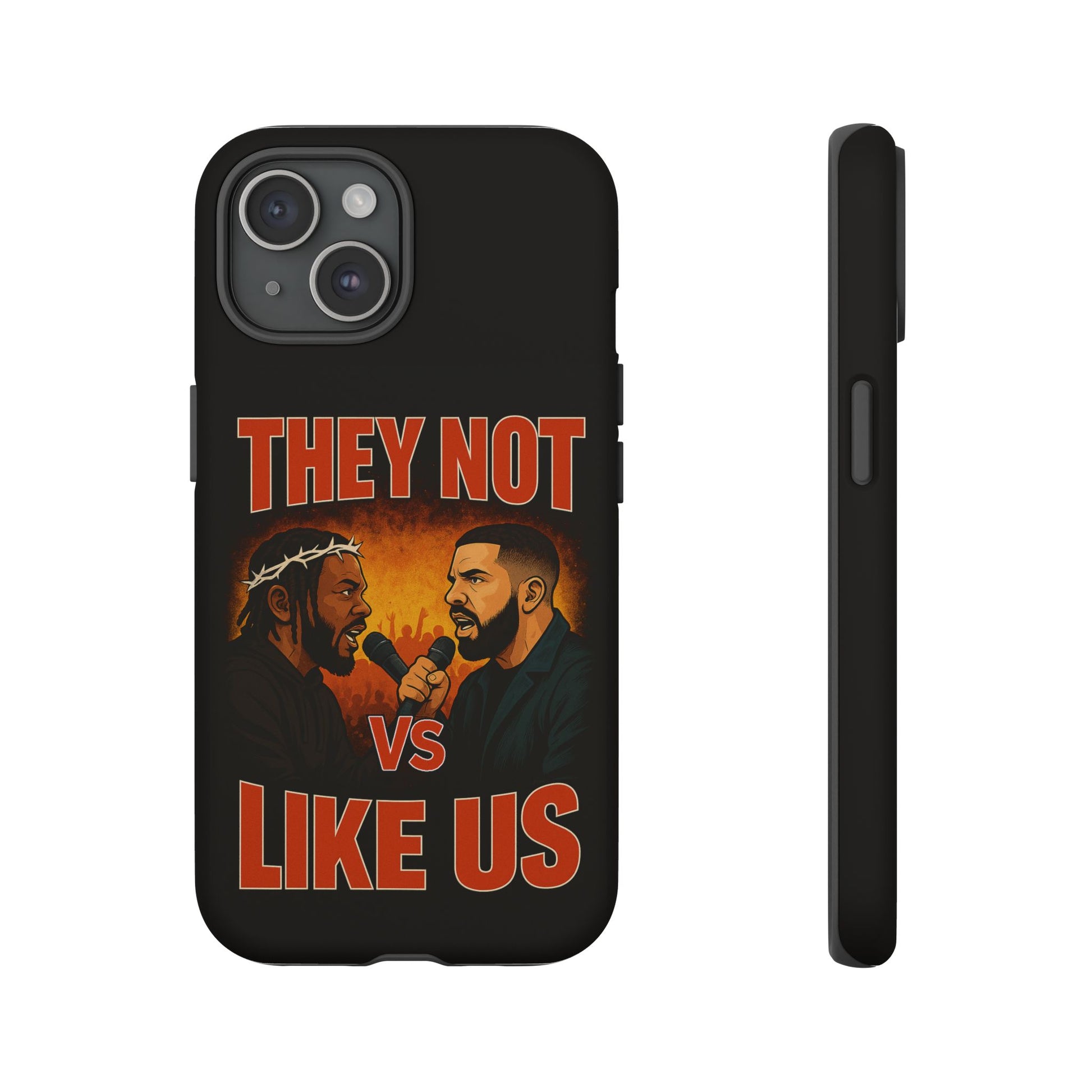 "Tough phone case, durable iPhone cover with funny design, perfect gift for Drake fans.