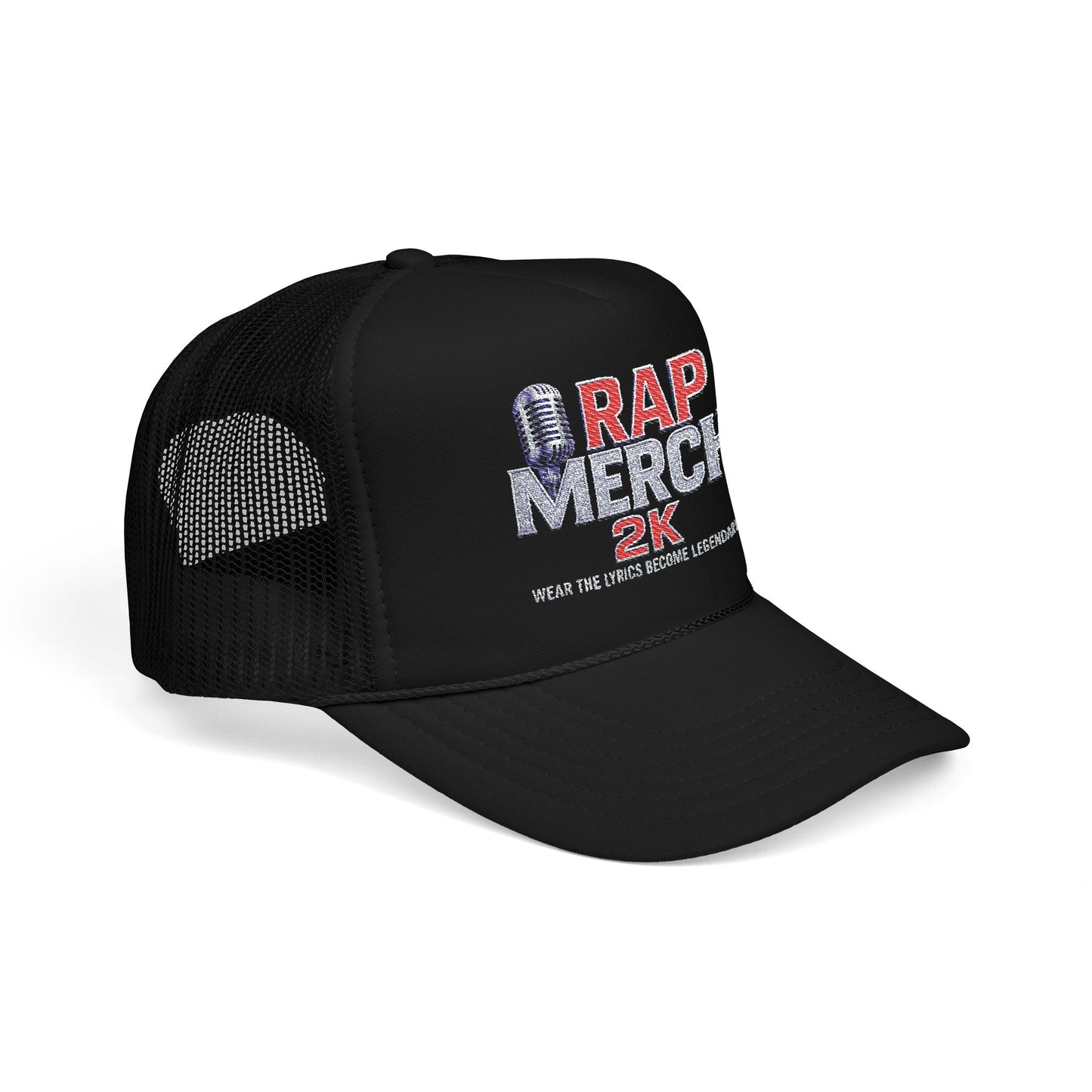 Embroidered Foam Trucker Hat | Retro Rap Merch Cap, Casual Outdoor Gear, Gift for Music Lovers, Streetwear Accessory