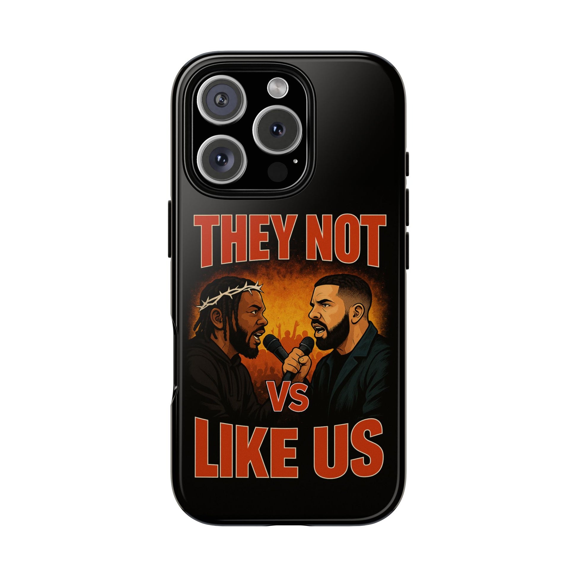 "Tough phone case, durable iPhone cover with funny design, perfect gift for Drake fans.