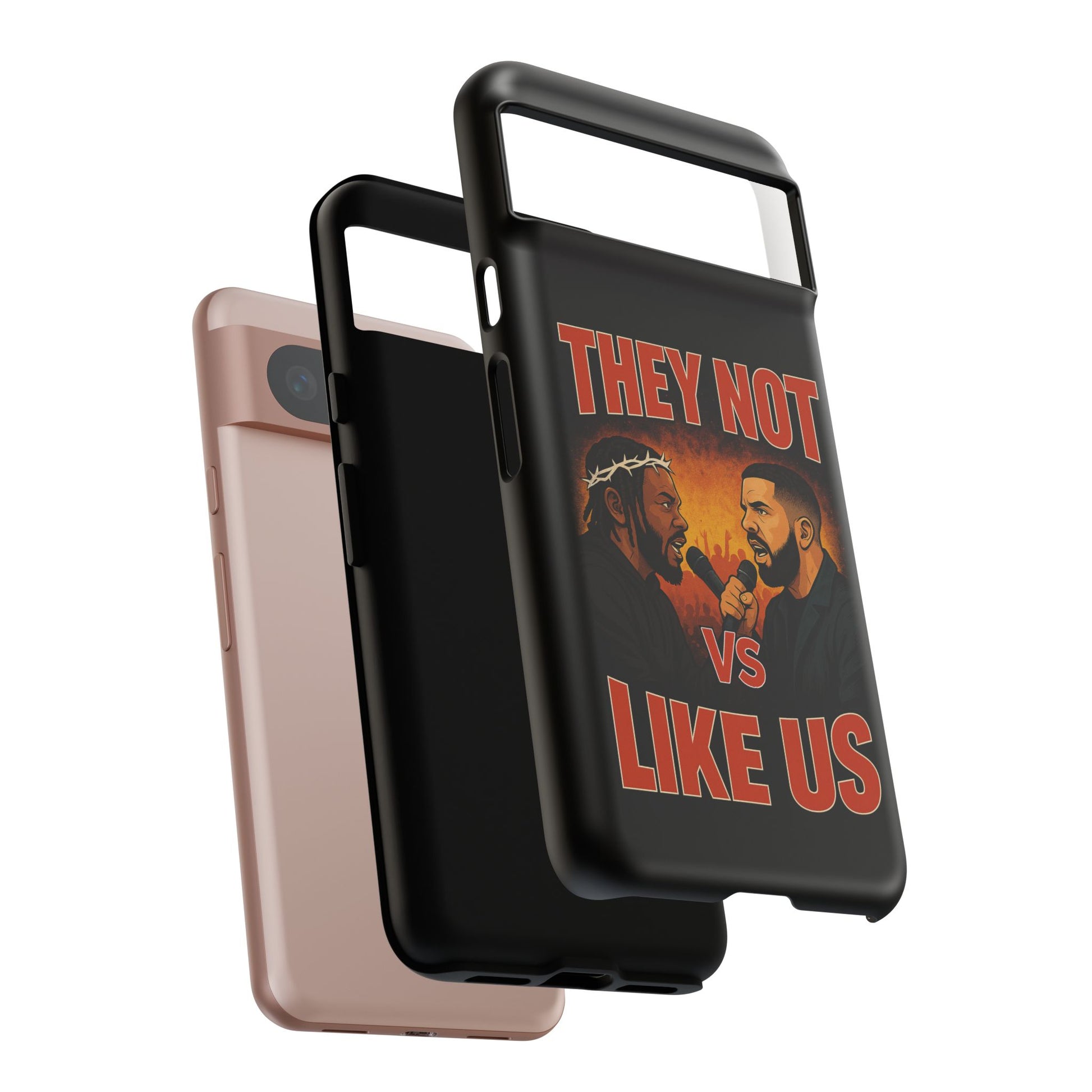 "Tough phone case, durable iPhone cover with funny design, perfect gift for Drake fans.