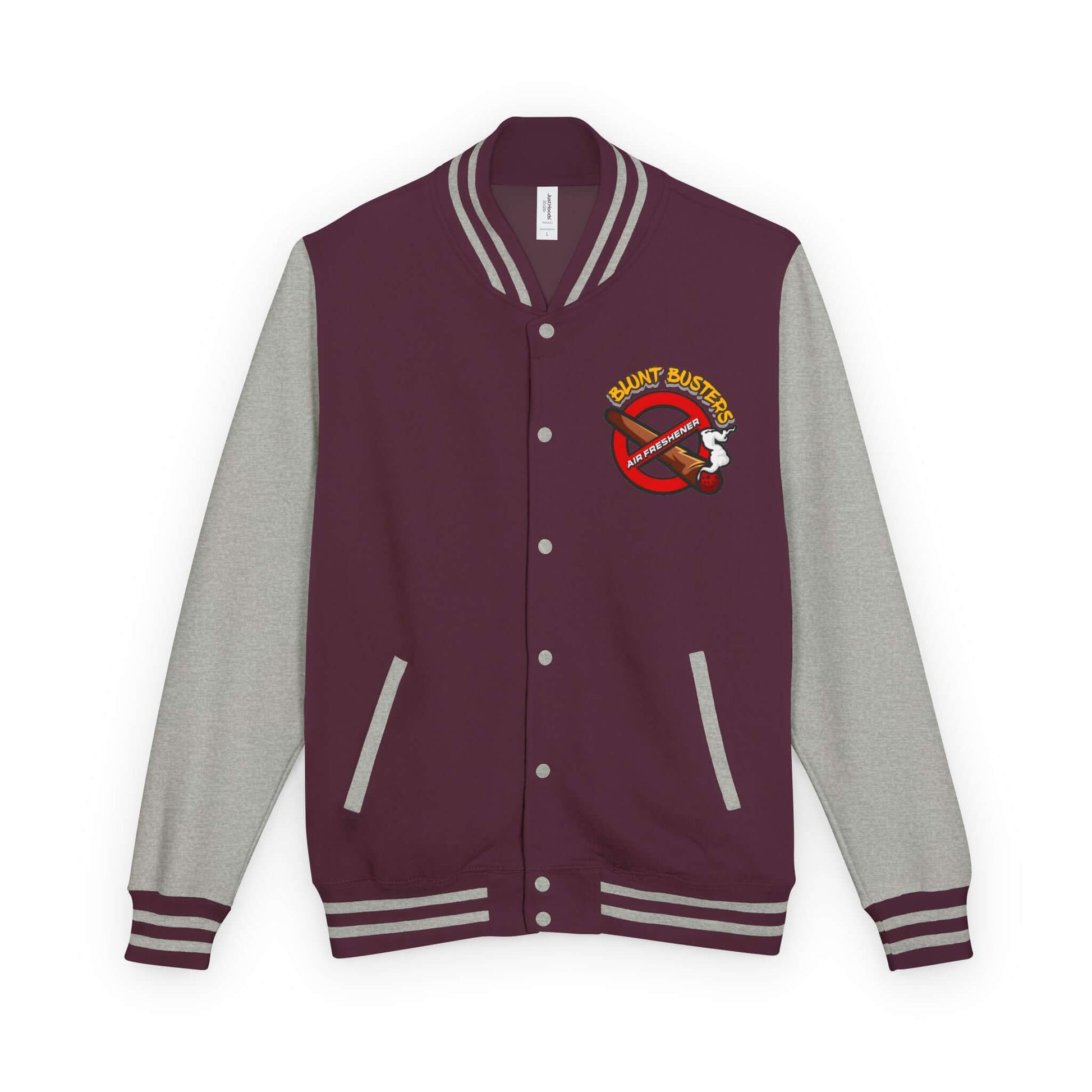 Trendy heavyweight varsity jacket for everyday streetwear Casual varsity jacket featuring unique air freshener design