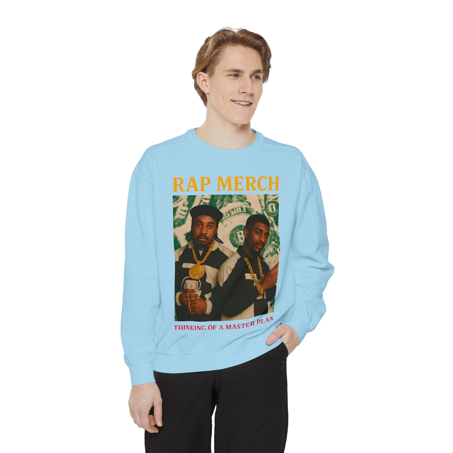 Rap Merch Unisex Garment-Dyed Sweatshirt, Cool Streetwear, Gift for Hip-Hop Fans, Casual Wear, Music Lover's Apparel