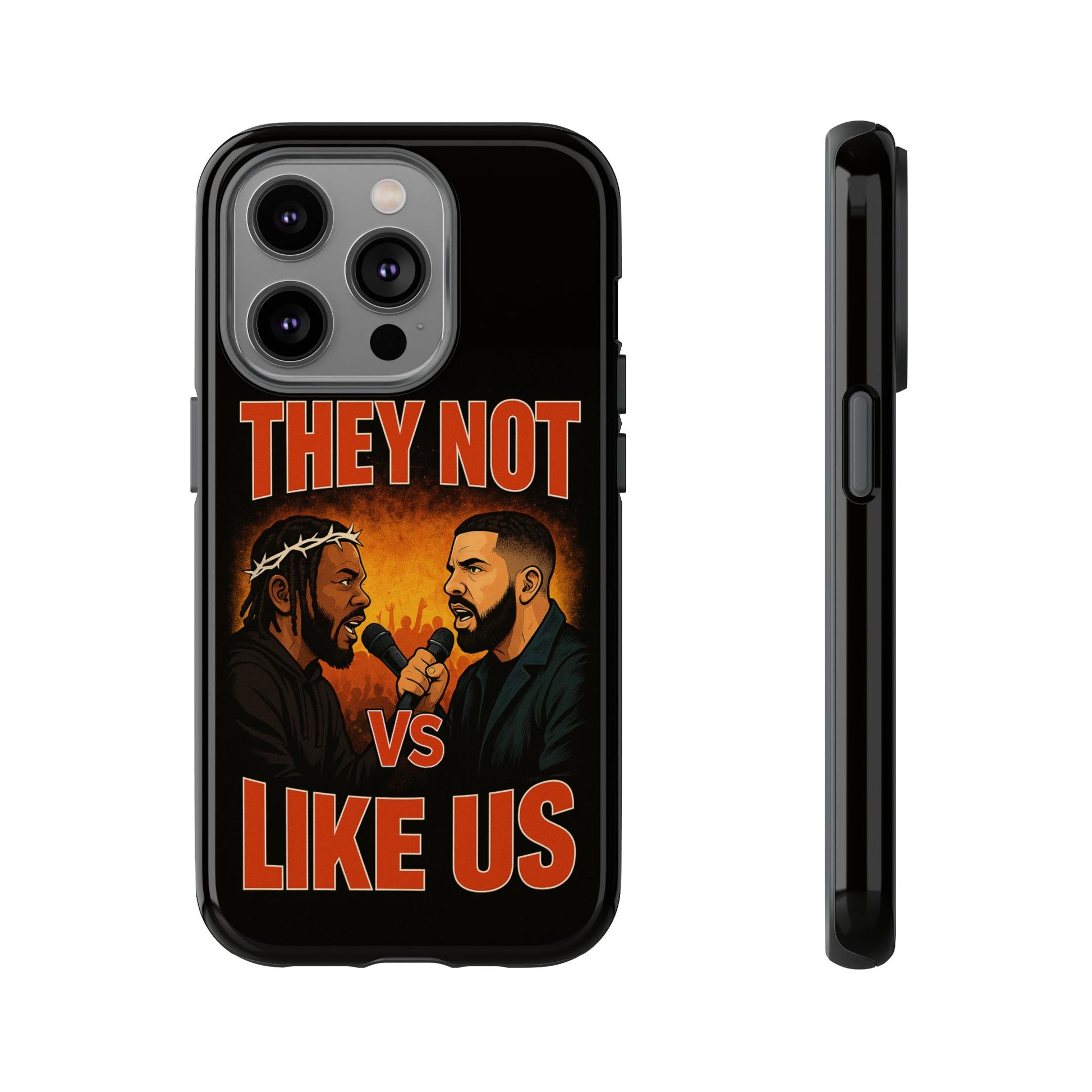 "Tough phone case, durable iPhone cover with funny design, perfect gift for Drake fans.