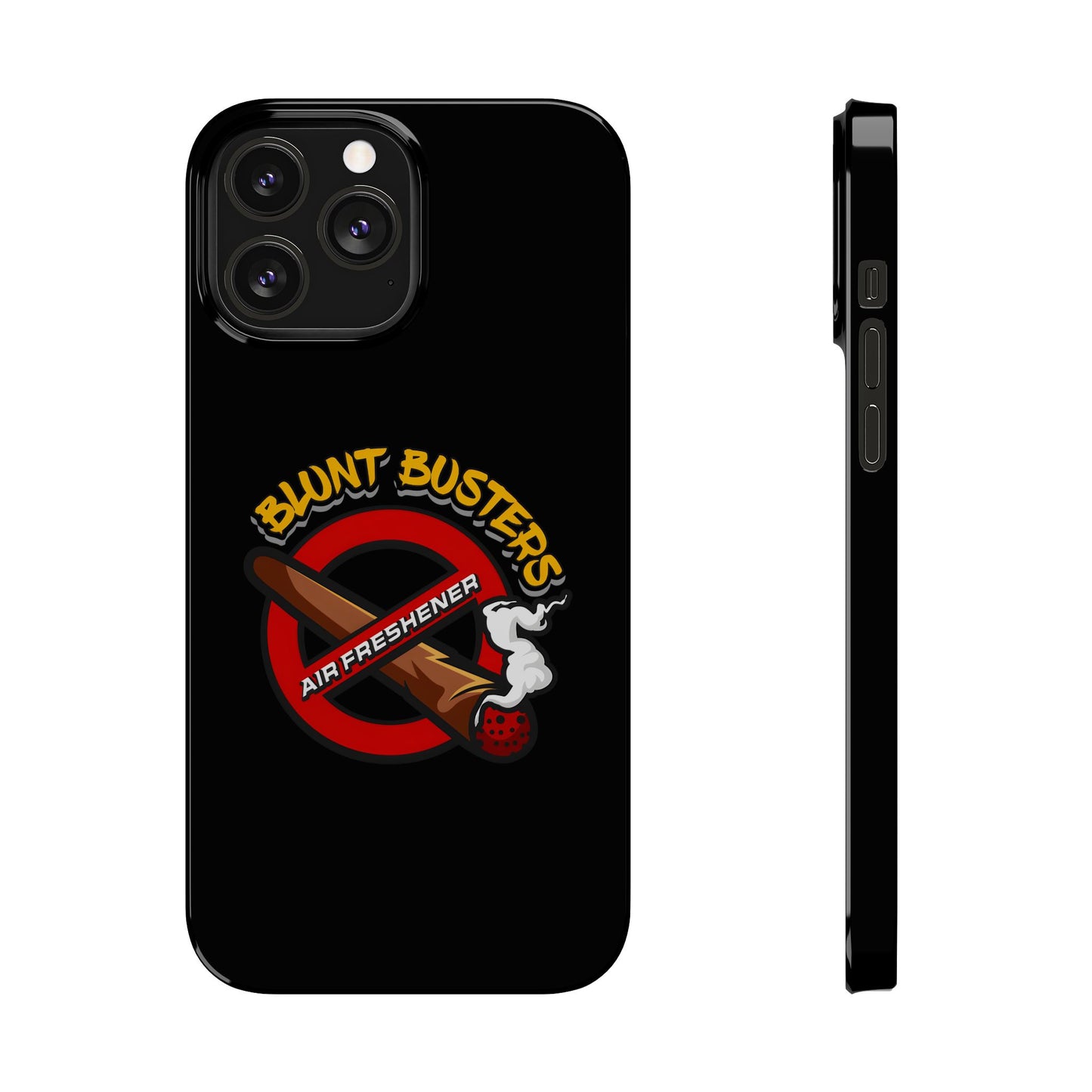 "Slim phone case with Blunt Busters design, trendy protective accessory and fun gift.