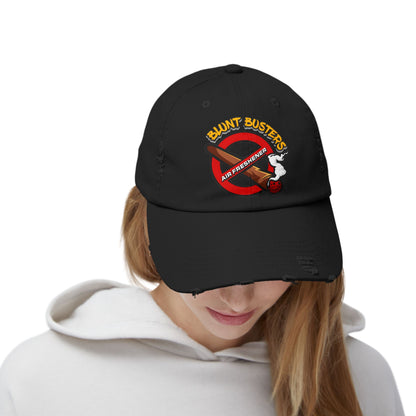 Distressed cap with Blunt Busters embroidery for casual wear