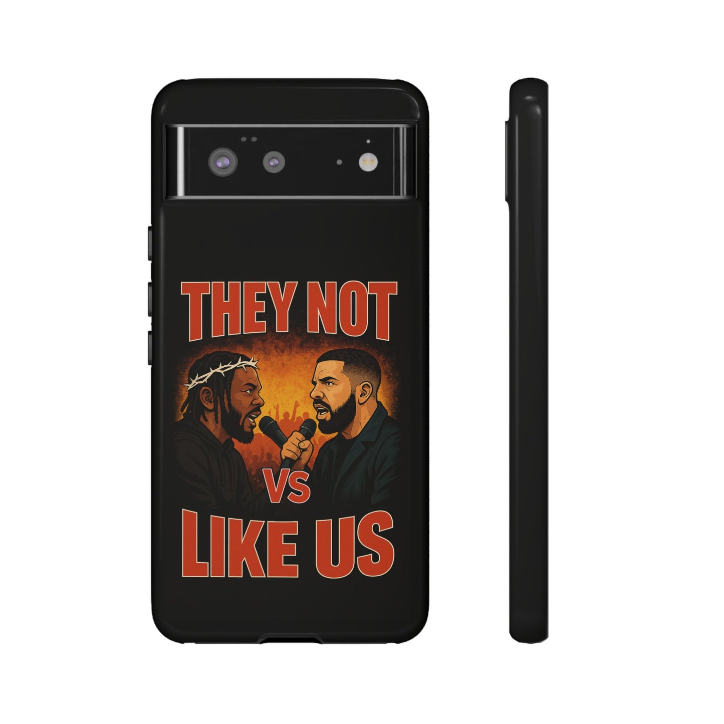 "Tough phone case, durable iPhone cover with funny design, perfect gift for Drake fans.