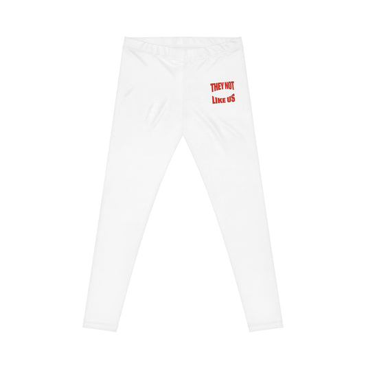 They Not Like Us Bold Statement Leggings – White High-Waisted Urban Fit