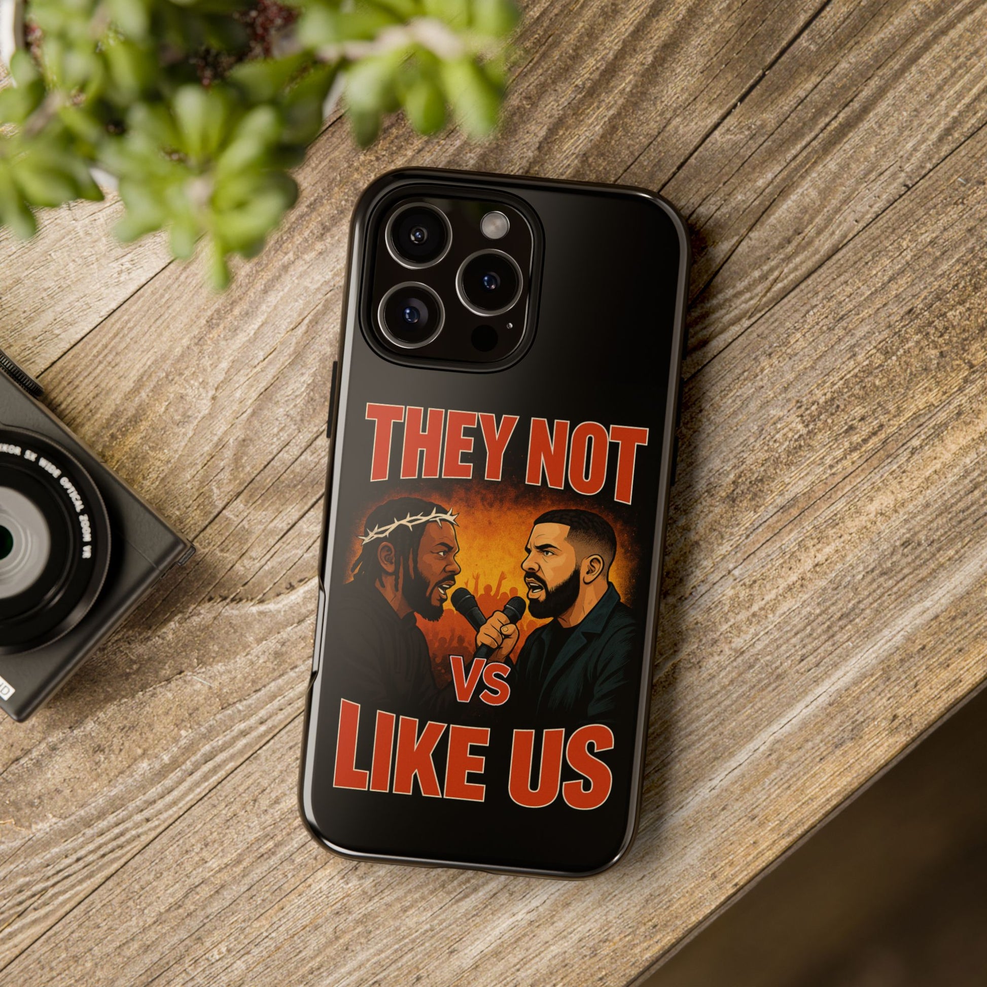 "Tough phone case, durable iPhone cover with funny design, perfect gift for Drake fans.