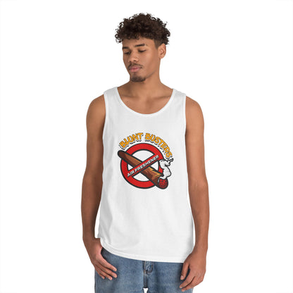 "Blunt Busters unisex heavy cotton tank top, fun summer tee for parties, festivals, and casual wear."