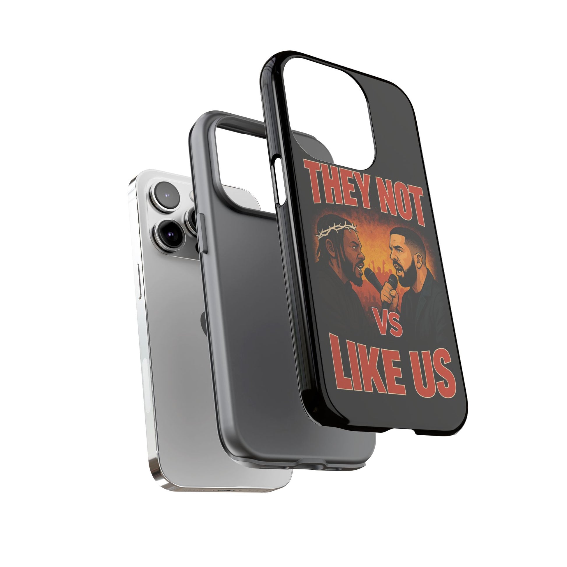 "Tough phone case, durable iPhone cover with funny design, perfect gift for Drake fans.
