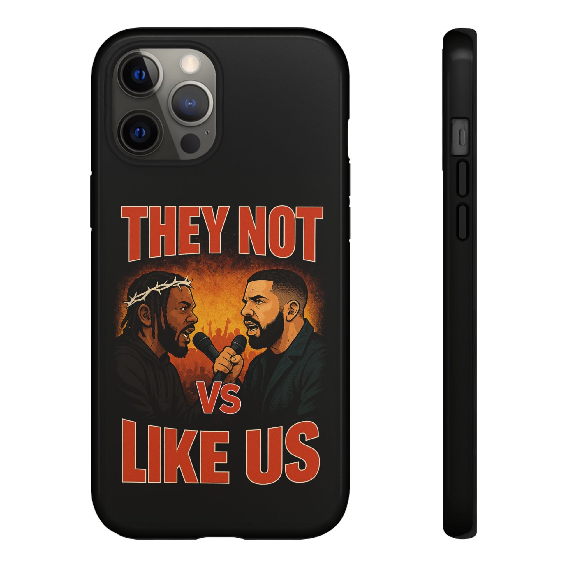 "Tough phone case, durable iPhone cover with funny design, perfect gift for Drake fans.
