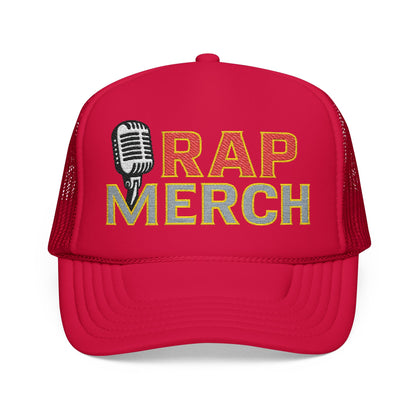 Embroidered Foam Trucker Hat | Retro Rap Merch Cap, Casual Outdoor Gear, Gift for Music Lovers, Streetwear Accessory