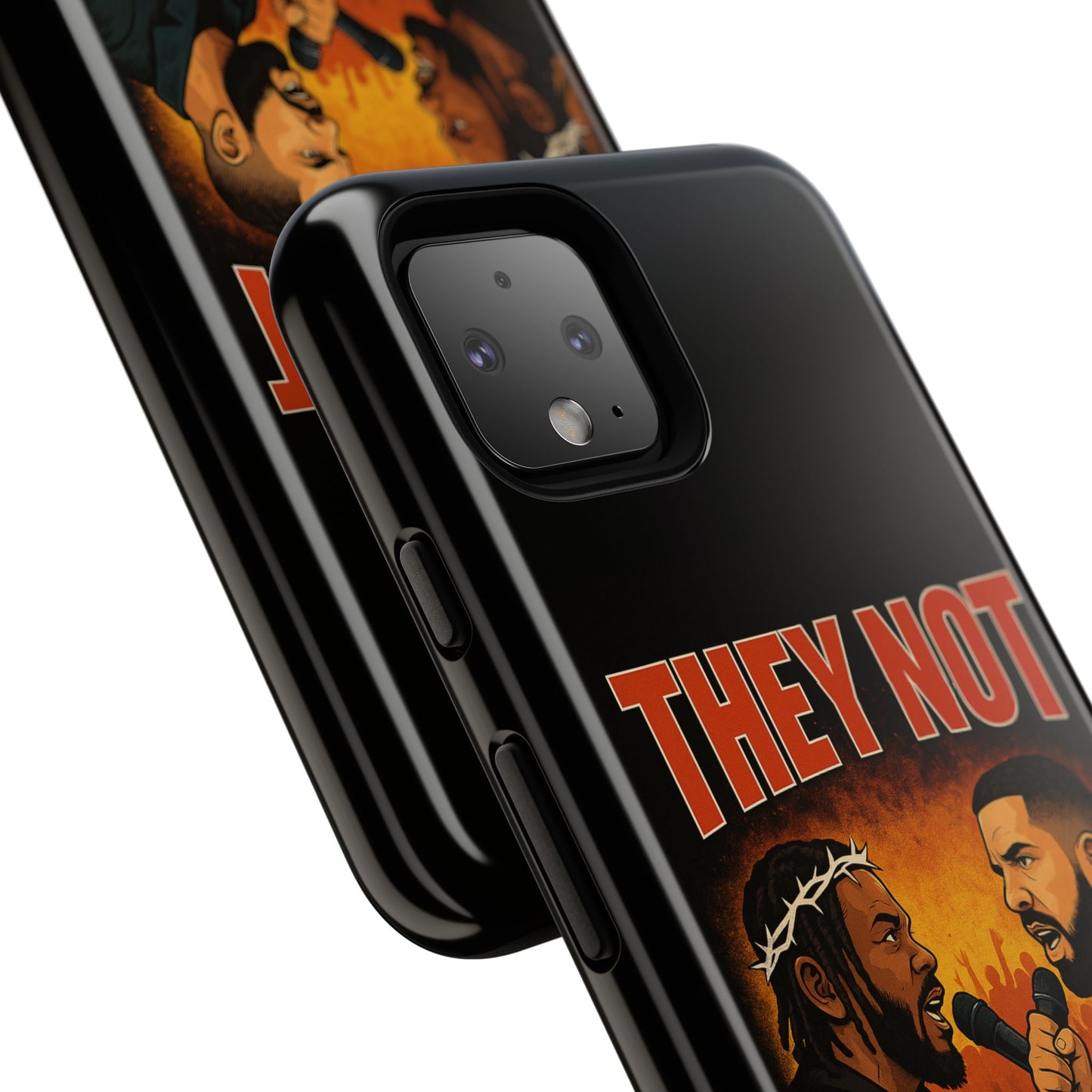 "Tough phone case, durable iPhone cover with funny design, perfect gift for Drake fans.