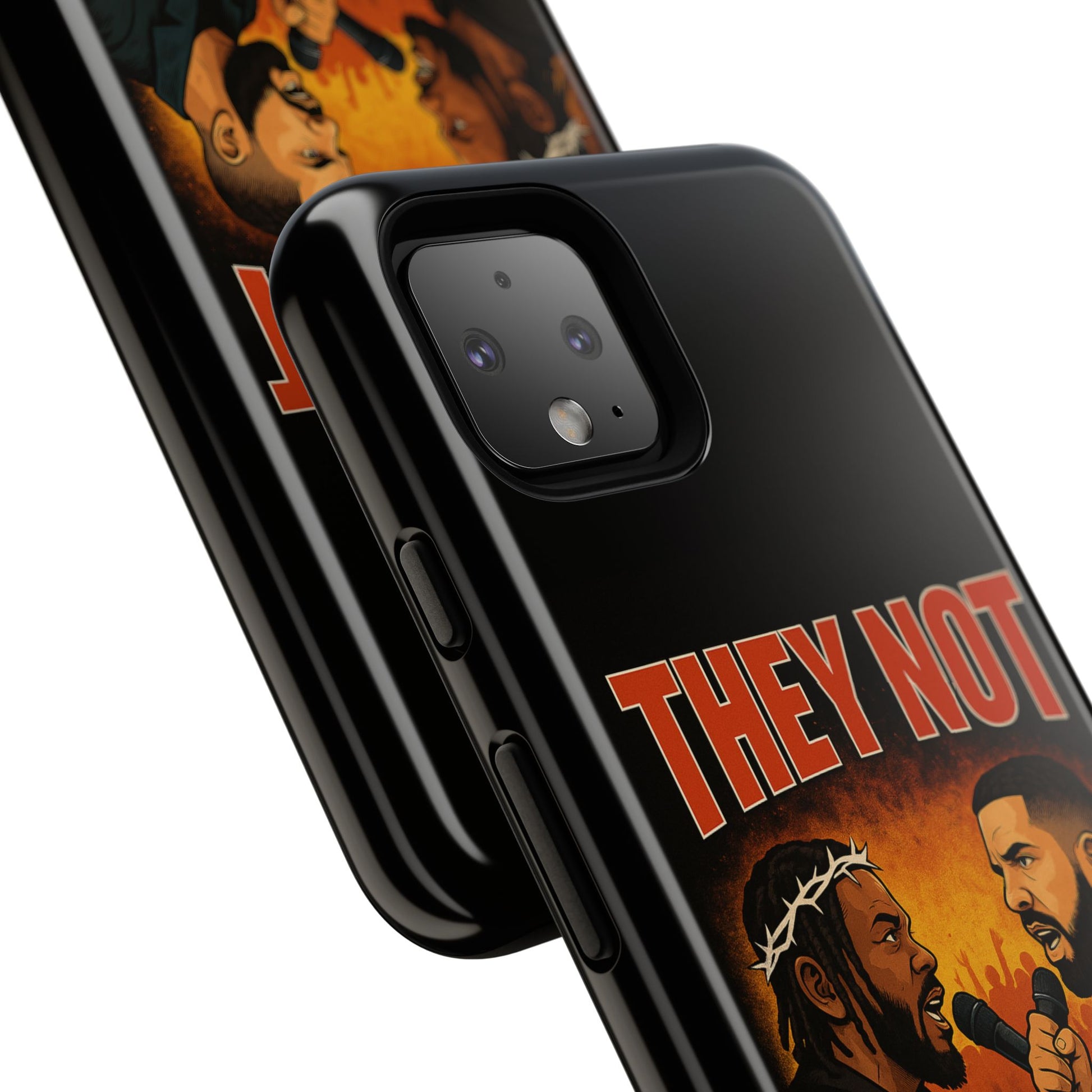 "Tough phone case, durable iPhone cover with funny design, perfect gift for Drake fans.