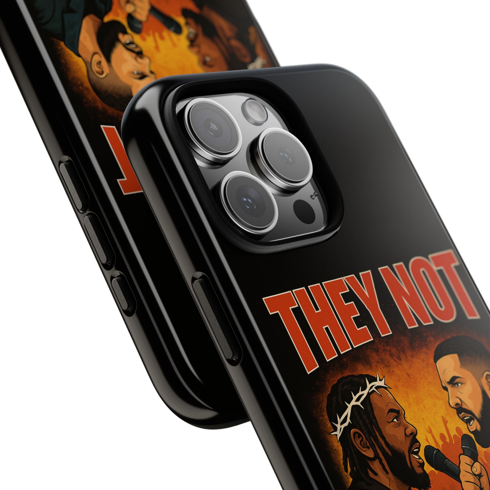 "Tough phone case, durable iPhone cover with funny design, perfect gift for Drake fans.