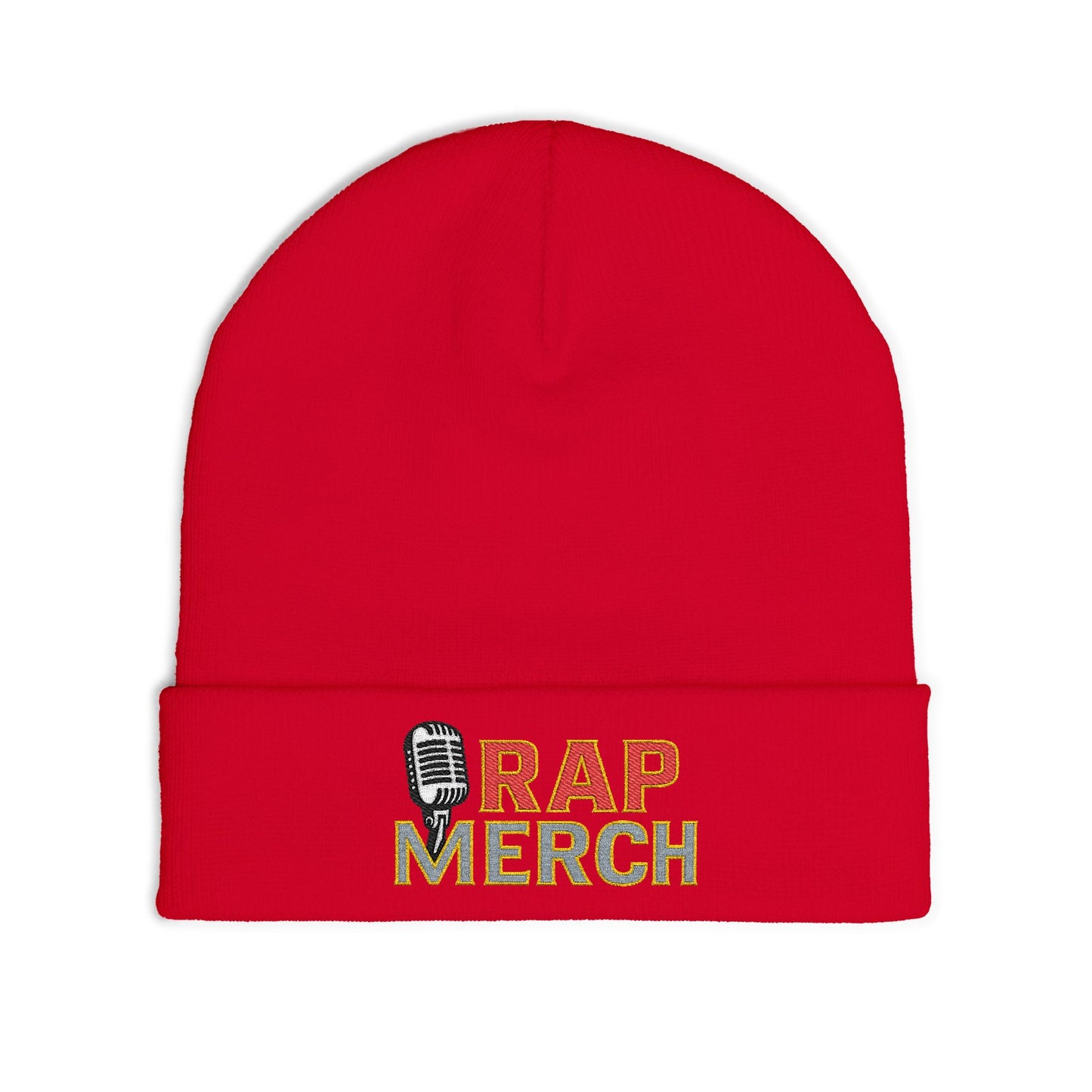 Rap Merch Embroidered Knit Beanie, Hip Hop Accessory, Music Lover Gift, Streetwear Fashion, Winter Warmth, Trendy Headwear
