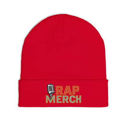 Rap Merch Embroidered Knit Beanie, Hip Hop Accessory, Music Lover Gift, Streetwear Fashion, Winter Warmth, Trendy Headwear