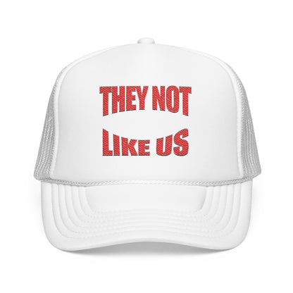 Stylish Foam Trucker Hat with 'THEY NOT LIKE US' Embroidery, Trendy Cap for Outdoor Events, Casual Wear, Gifts, Summer Style