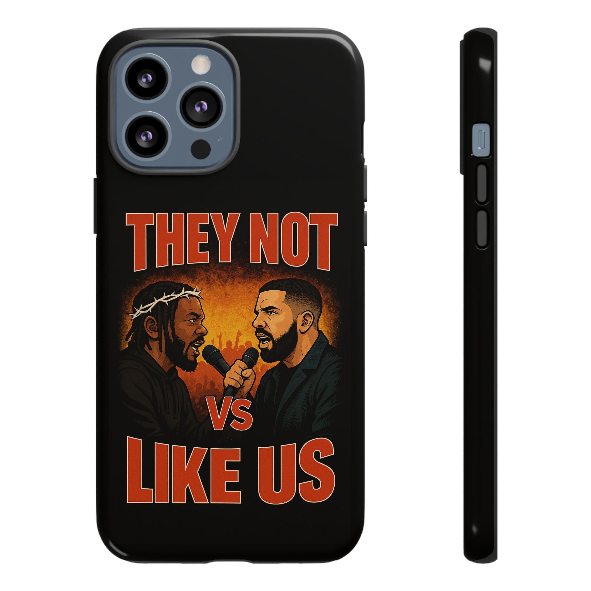 "Tough phone case, durable iPhone cover with funny design, perfect gift for Drake fans.