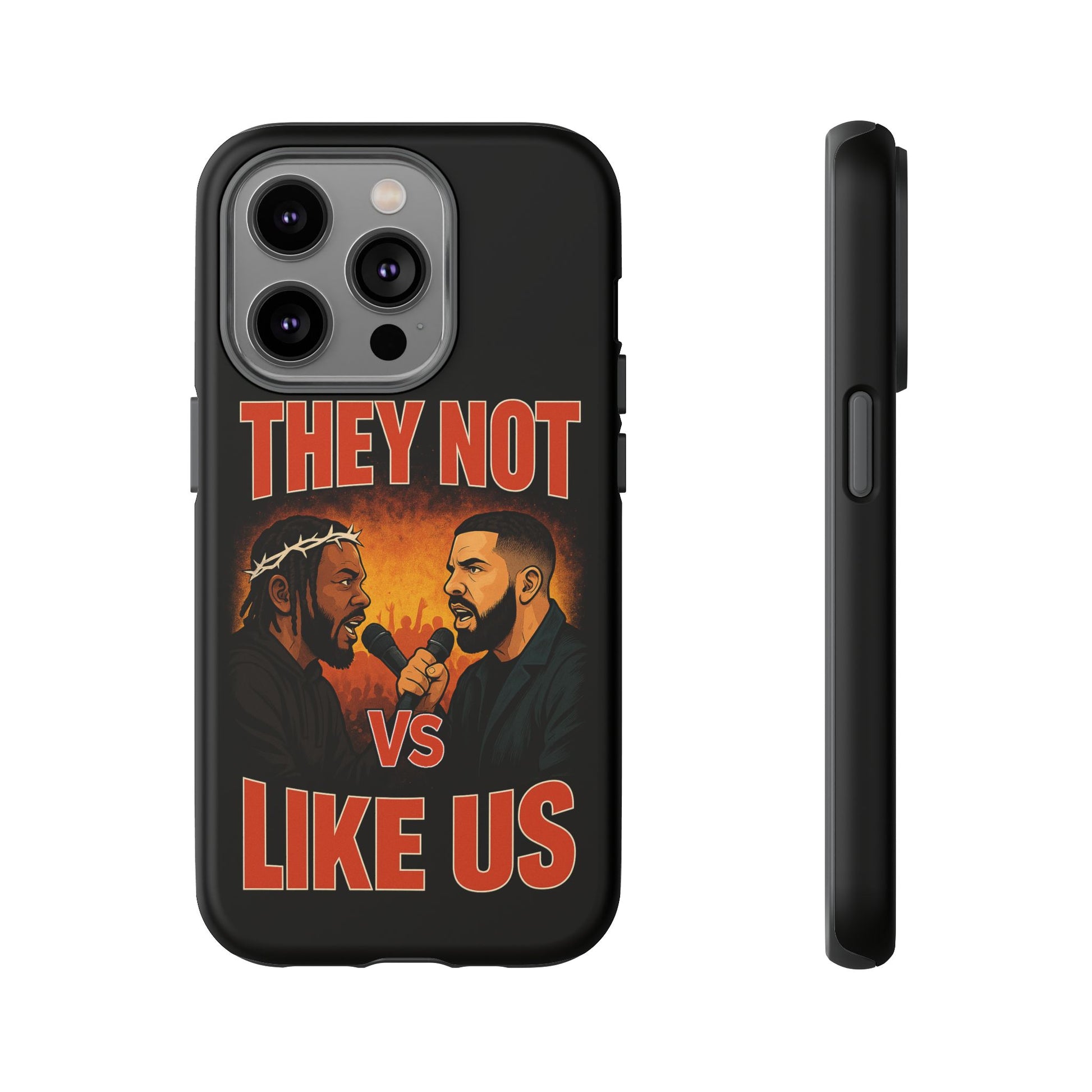 "Tough phone case, durable iPhone cover with funny design, perfect gift for Drake fans.