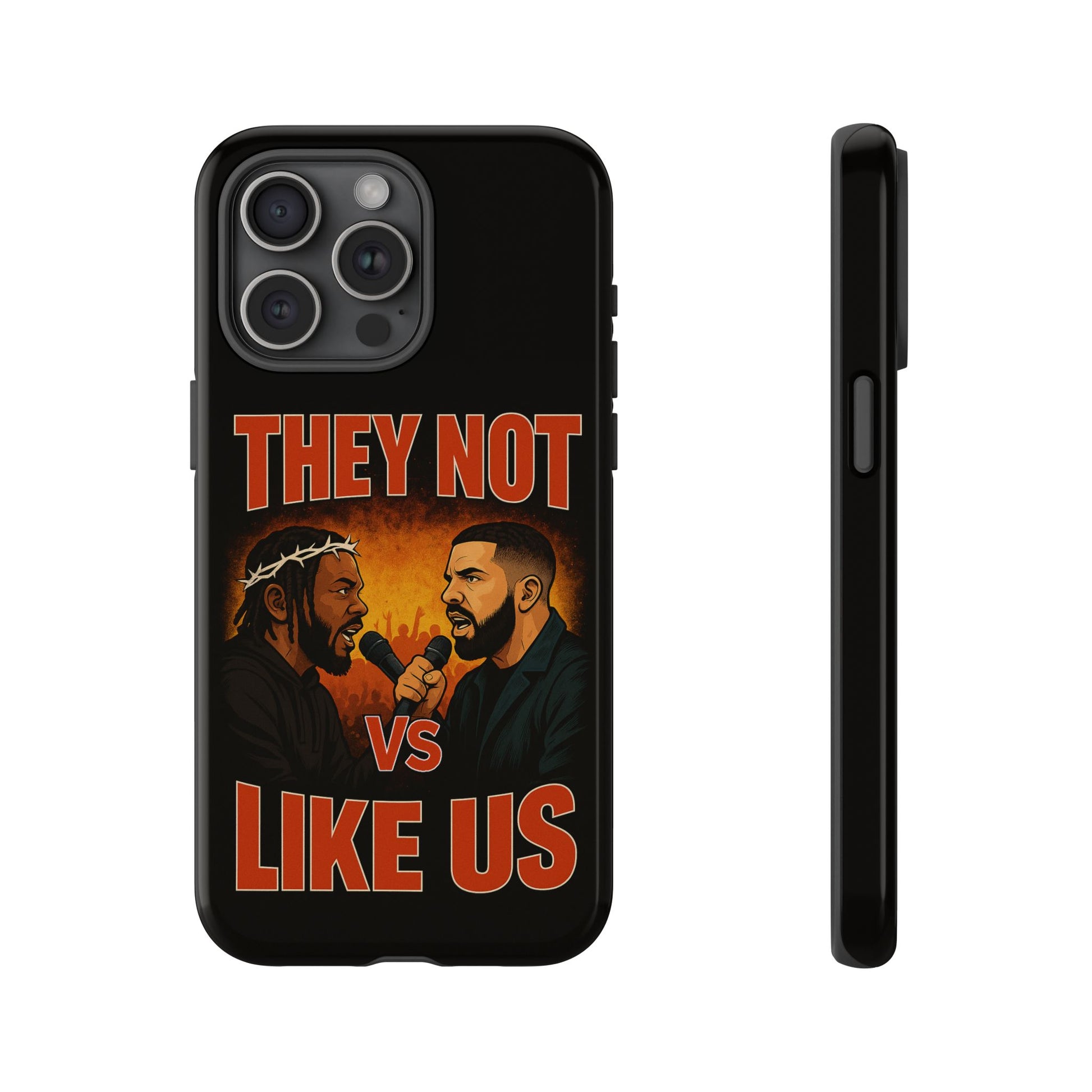 "Tough phone case, durable iPhone cover with funny design, perfect gift for Drake fans.