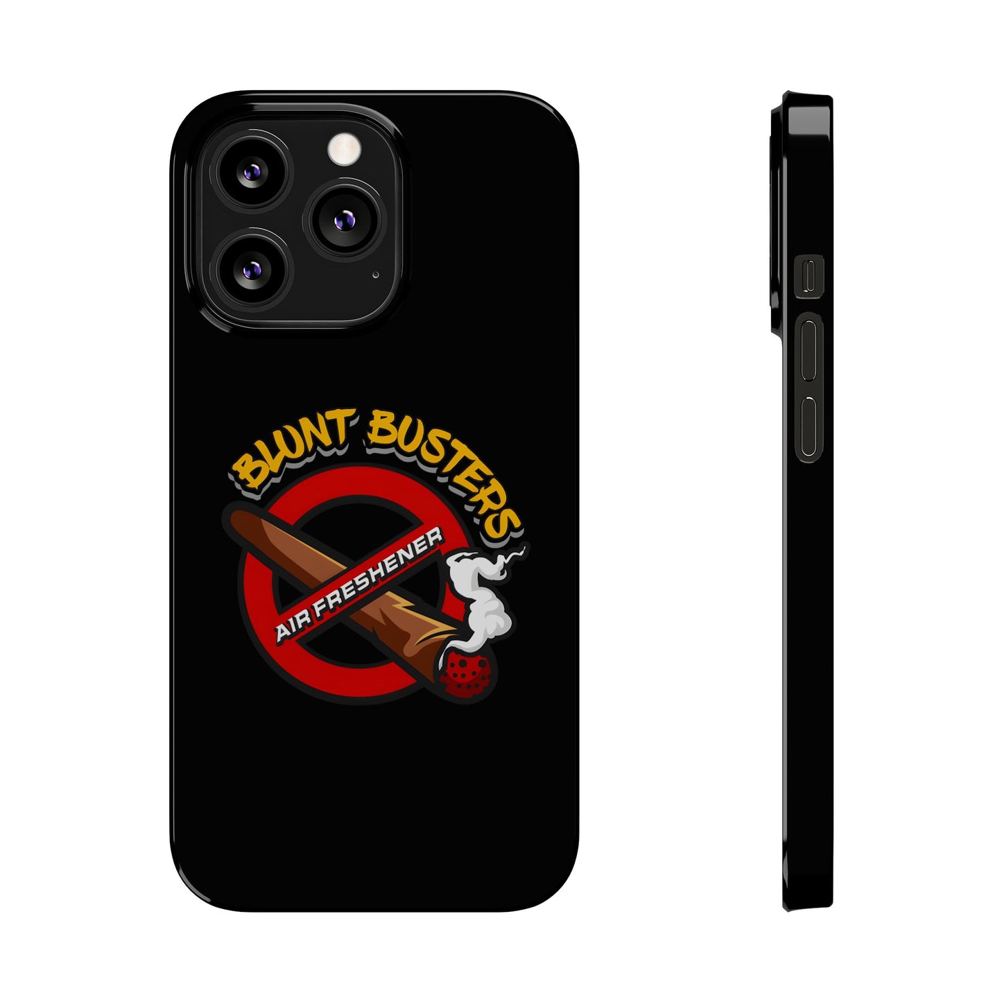 "Slim phone case with Blunt Busters design, trendy protective accessory and fun gift.