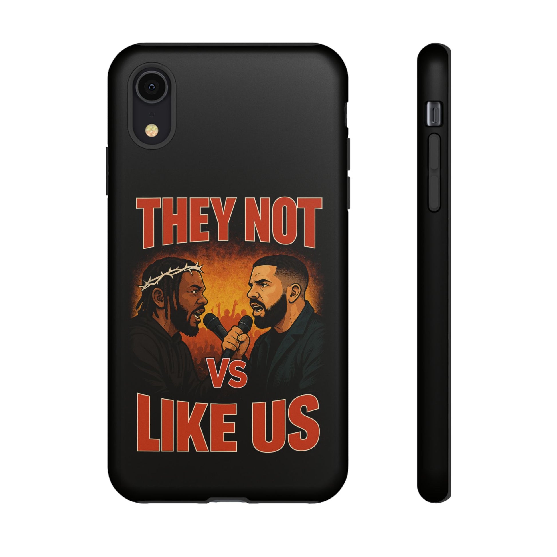 "Tough phone case, durable iPhone cover with funny design, perfect gift for Drake fans.