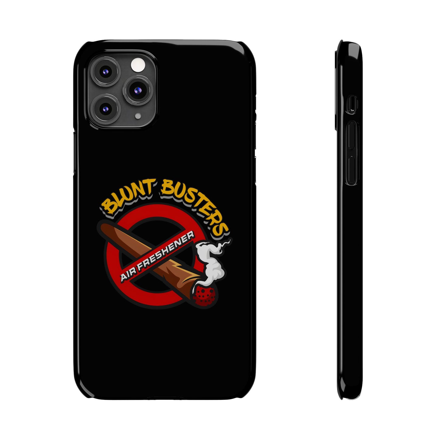 "Slim phone case with Blunt Busters design, trendy protective accessory and fun gift.