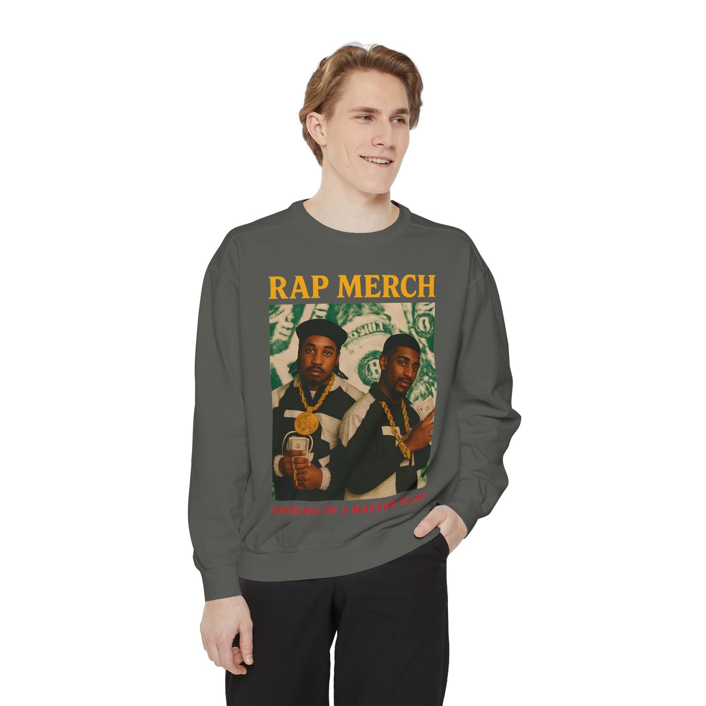 Rap Merch Unisex Garment-Dyed Sweatshirt, Cool Streetwear, Gift for Hip-Hop Fans, Casual Wear, Music Lover's Apparel