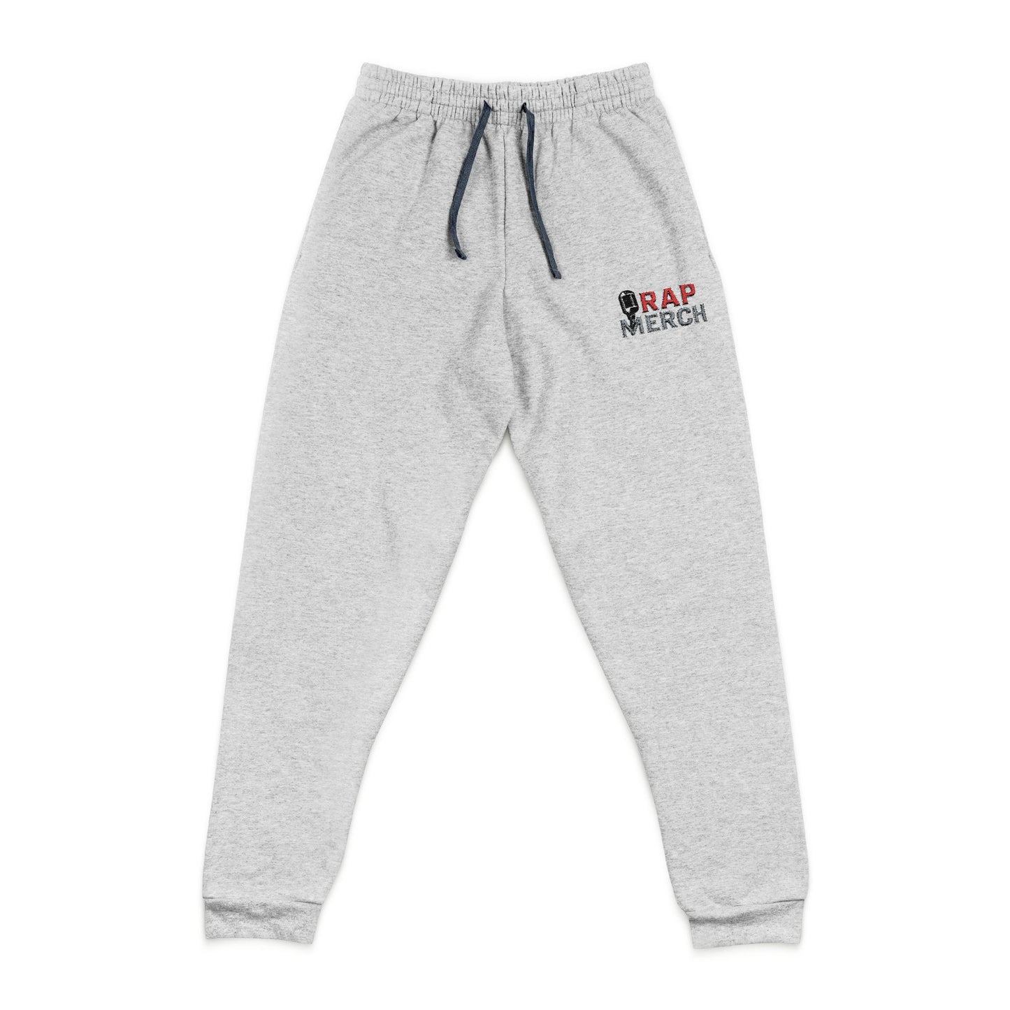 Embroidered Retro Flame White Trim Rap Merch Logo Joggers