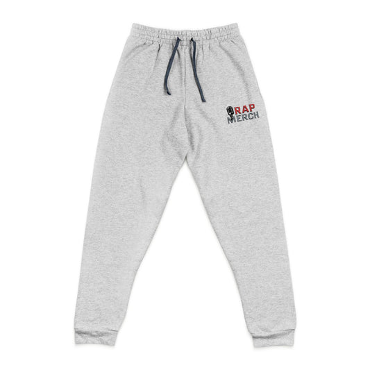 Embroidered Retro Flame White Trim Rap Merch Logo Joggers