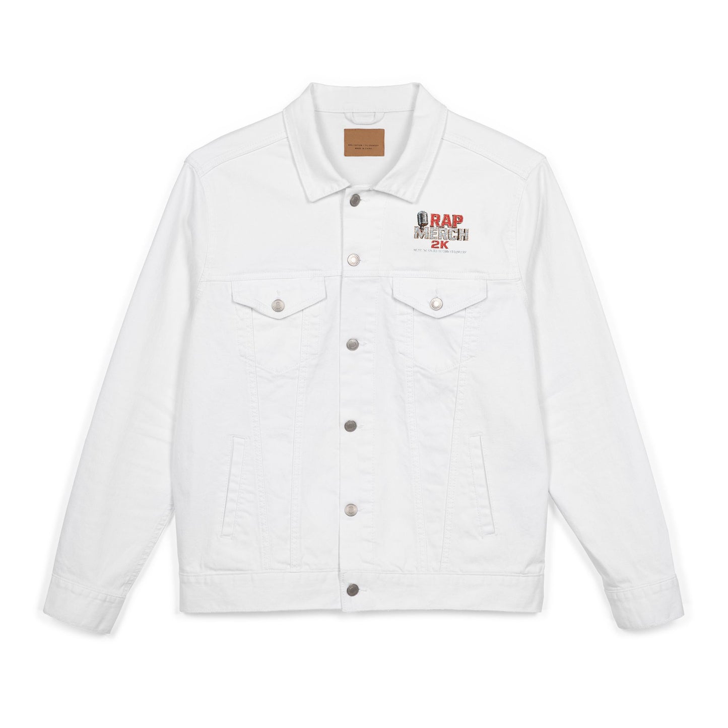 Embroidered RAP MERCH Denim Jacket