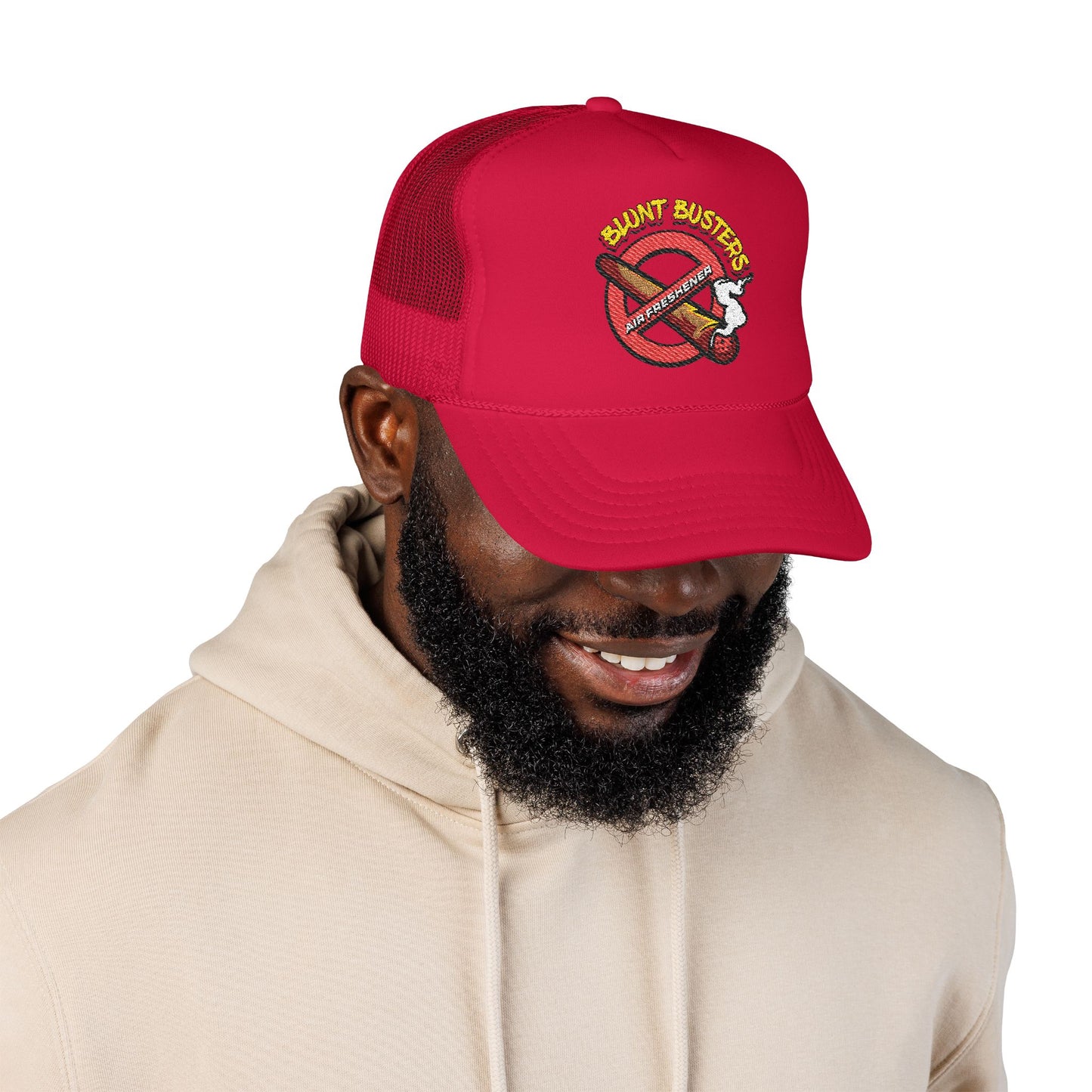 Embroidered Foam Trucker Hat | Retro Rap Merch Cap, Gift for Music Lovers, Festival Accessory