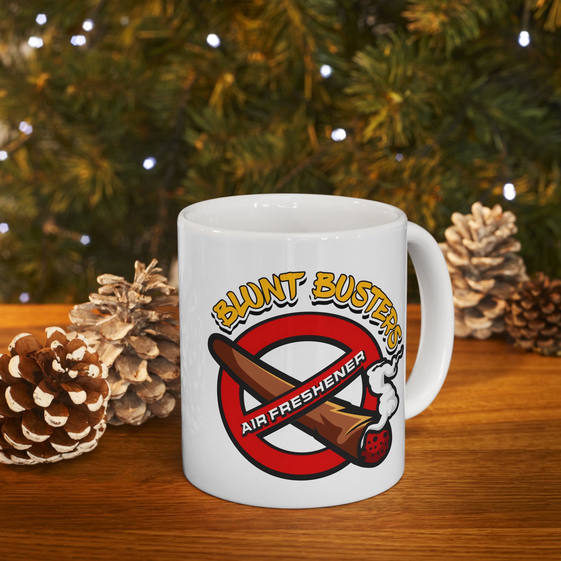 "Ghostbusters humor ceramic mug, funny coffee cup for fans, Halloween, or birthdays.