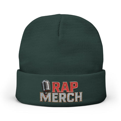 Rap Merch Embroidered Knit Beanie, Hip Hop Accessory, Music Lover Gift, Streetwear Fashion, Winter Warmth, Trendy Headwear