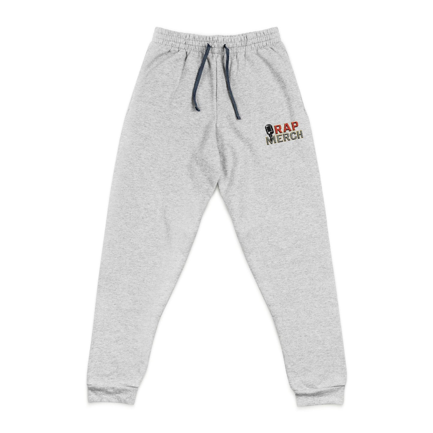 Embroidered Retro Flame Gold Trim Rap Merch Logo Joggers