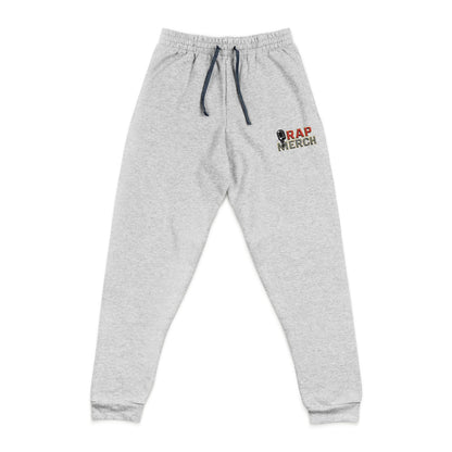 Embroidered Retro Flame Gold Trim Rap Merch Logo Joggers