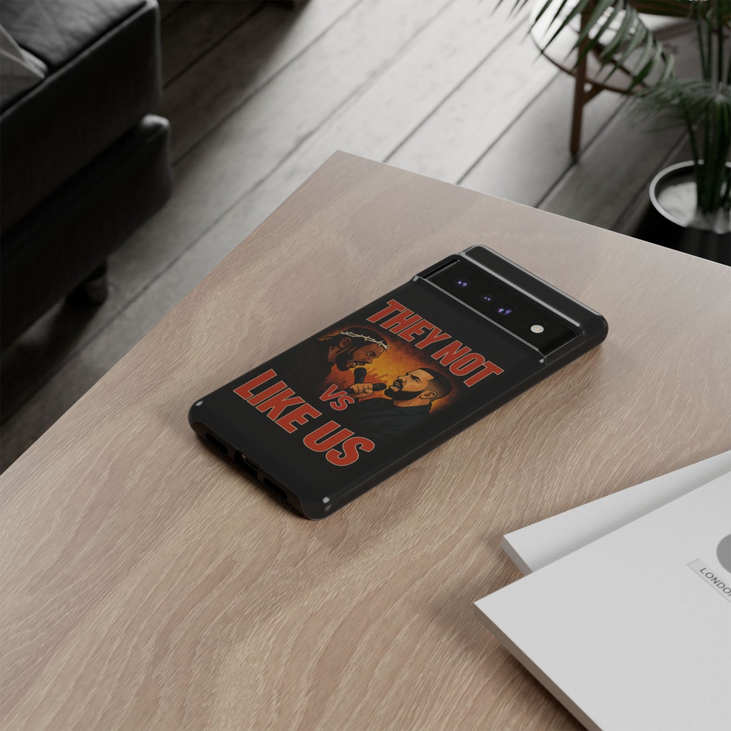 "Tough phone case, durable iPhone cover with funny design, perfect gift for Drake fans.