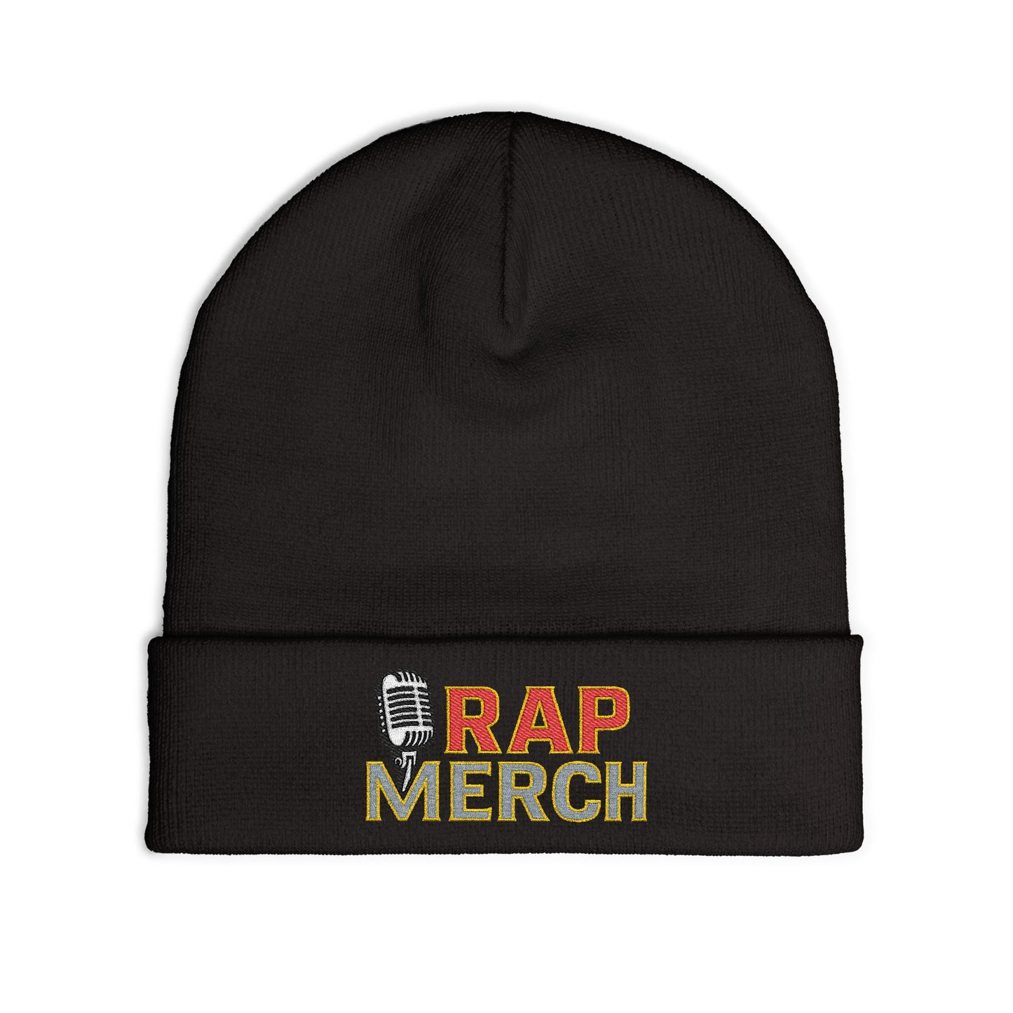 Rap Merch Embroidered Knit Beanie, Hip Hop Accessory, Music Lover Gift, Streetwear Fashion, Winter Warmth, Trendy Headwear
