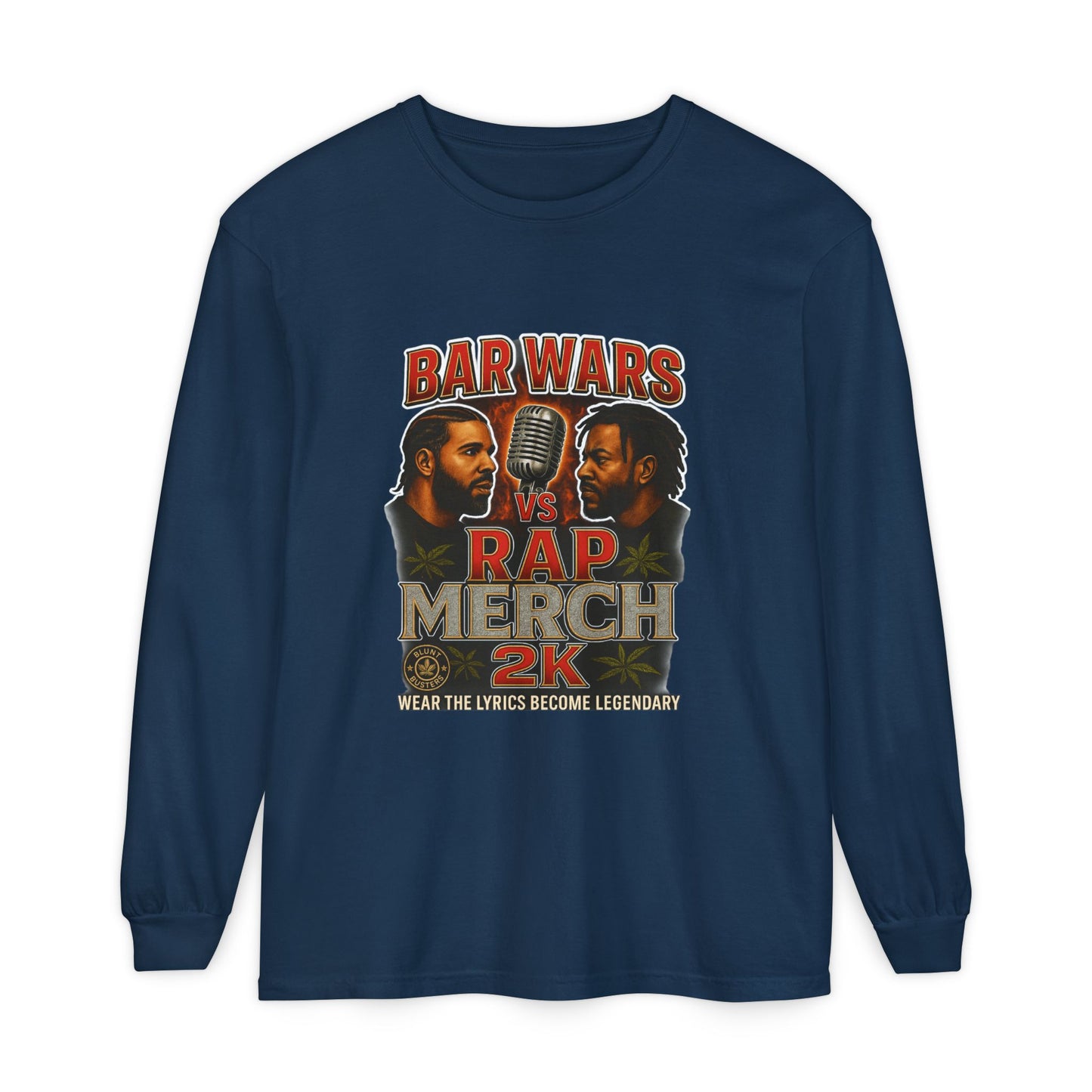 Bar Wars Long Sleeve T-Shirt for Casual Wear, Hipster Gift, Streetwear Style, Unisex Fashion, Graphic Tees, Blunt Busters Design