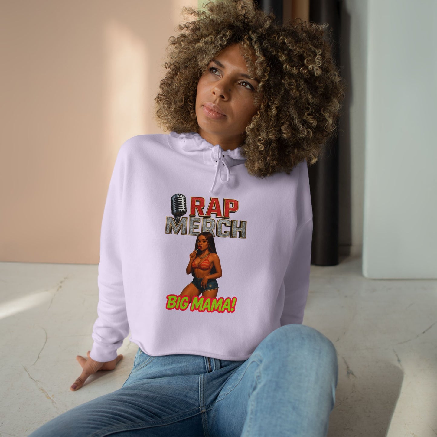 Rap Merch Crop Hoodie, Big Mama Hoodie, Music Lover Gift, Funny Hoodie for Her, Streetwear Crop Top, Casual Cozy Outfit